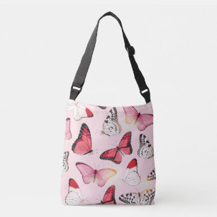 Bolsa Ajustável Borboleta Tropical Detalhada: Padrão Vintage