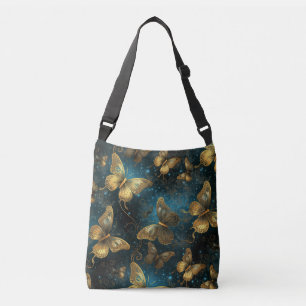 Bolsa Ajustável Borboletas do ouro Saco do Toque Cruzado