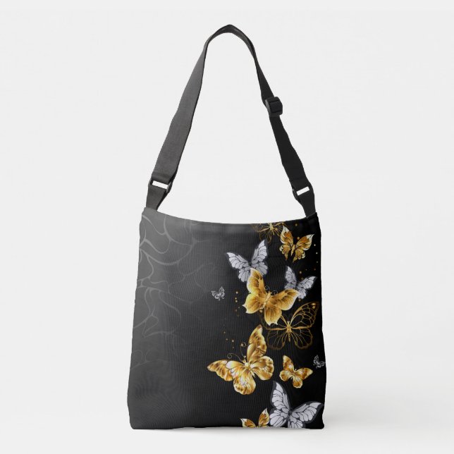 Bolsa Ajustável Borboletas Douradas e brancas (Frente)