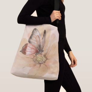 Bolsa Ajustável Borboletas e flores de aquarelas