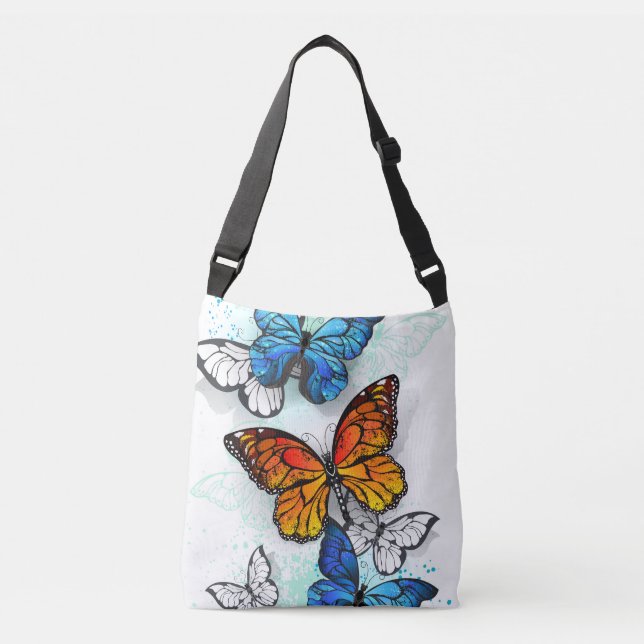 Bolsa Ajustável Borboletas voadoras Morpho e Monarca (Frente)