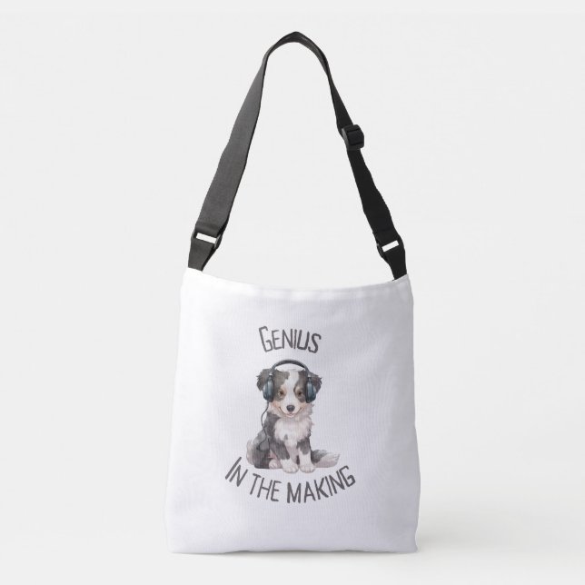 Bolsa Ajustável Border Collie Pup: Gênio no Fazer (Frente)