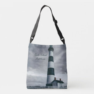 Bolsa Ajustável Bordie Island Lighthouse preto e branco
