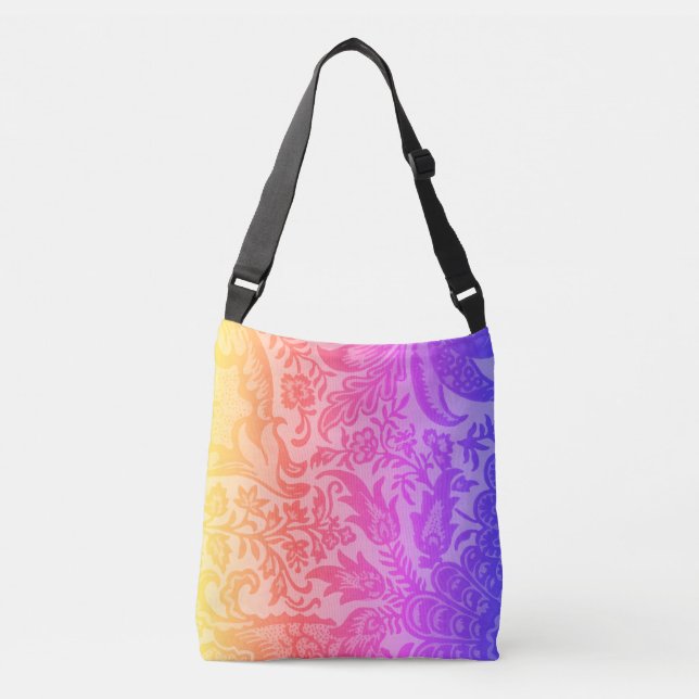 Bolsa Ajustável Botânico Floral Arco-Íris Vintage (Frente)