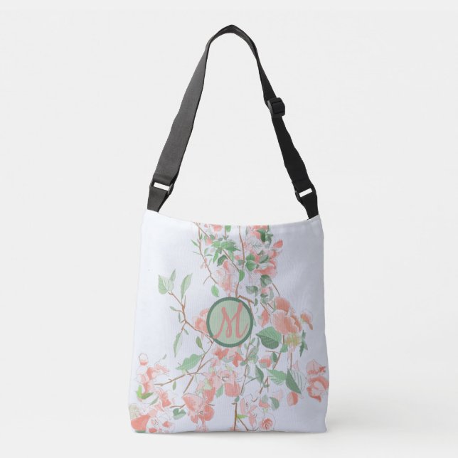 Bolsa Ajustável Bougainvillea Monograma Floral Rosa (Frente)