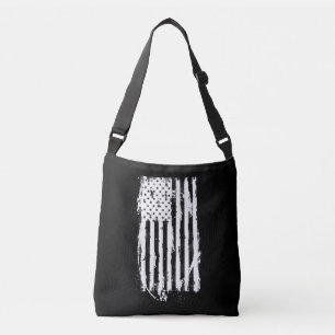 Bolsa Ajustável Branca Incomodada com Bandeira Americana