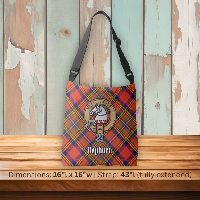 Bolsa Ajustável Brasão do Clã Hepburn sobre Tartan (Criador carregado)