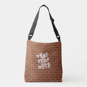 Bolsa Ajustável Brick Wall Crossbody Bag Brown - Texto Personaliza
