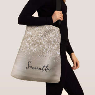 Bolsa Ajustável Brilhante Nome Glam Dourado Pálido