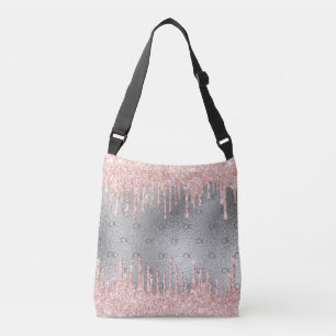 Bolsa Ajustável Brilho cintilante de glitter com iniciais monogram