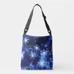 Bolsa Ajustável Brilho de Inverno Flocos de Neve Azuis