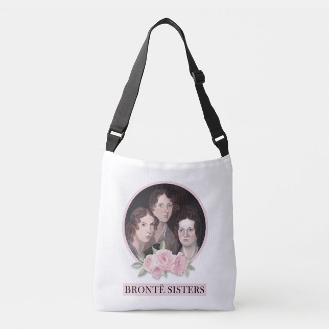Bolsa Ajustável Bronte Sisters Retrato com Rosas Rosa (Frente)