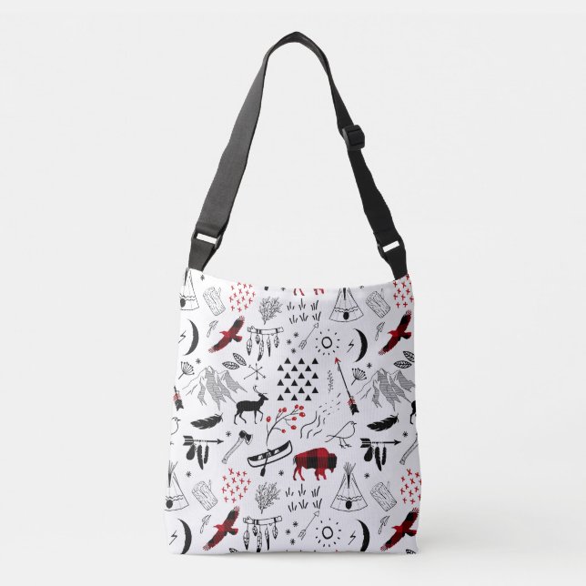 Bolsa Ajustável Buffalo Adventures Black and Red Xadrez ID599 (Frente)