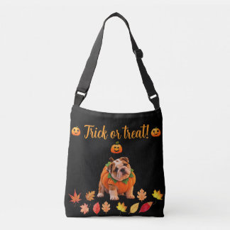 Bolsa Ajustável Buldogue fofo de Halloween abóbora doce ou travess