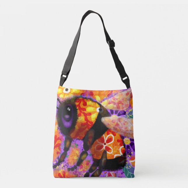 Bolsa Ajustável Bumble Bumble Abstrato Art Floral Laranja (Verso)