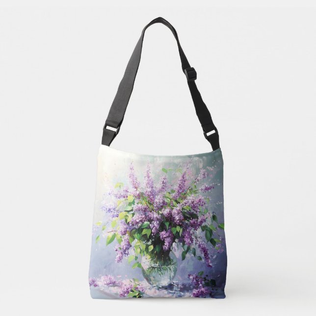 Bolsa Ajustável Buquê de Lilás em Flor de Lavanda (Frente)