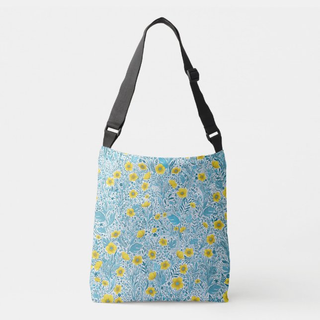 Bolsa Ajustável Buttercups, amarelo, azul e branco (Frente)