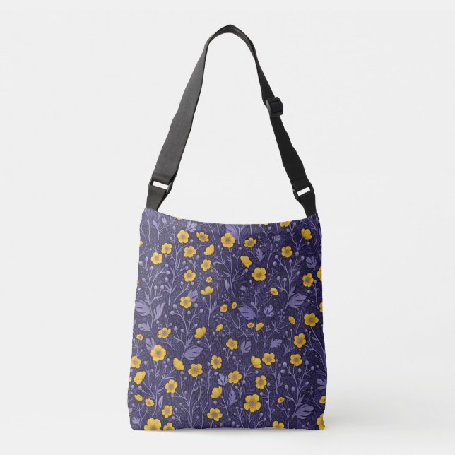 Bolsa Ajustável Buttercups, amarelo e violeta (Frente)