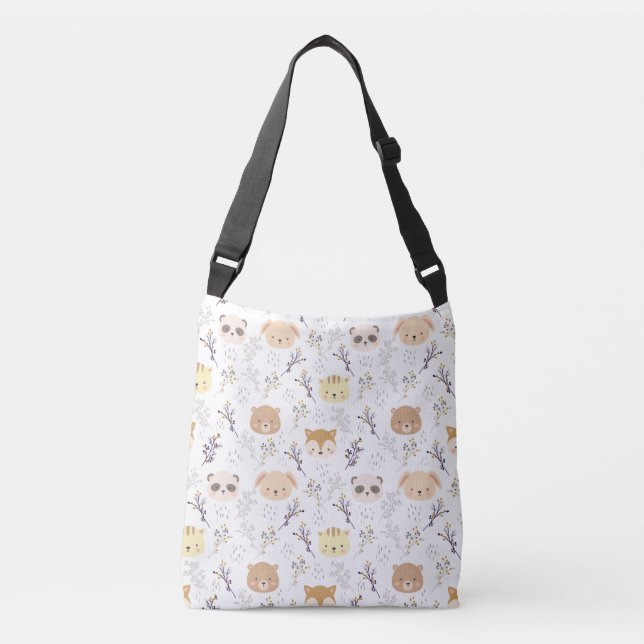 Bolsa Ajustável Cabeça Animal Adorável E Padrão Floral (Frente)