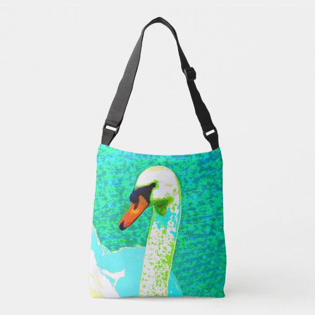 Bolsa Ajustável Cabeça de Cisne Branca de pop Art (Frente)