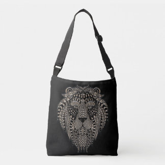 Bolsa Ajustável Cabeça de Leão Metálico Tribal Legal Preta