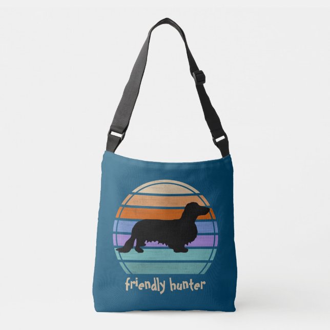 Bolsa Ajustável Cabelo Longo Dachshund - Silhouette 1 (Frente)
