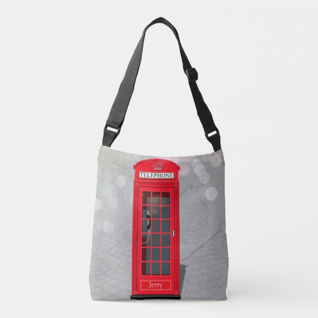 Bolsa Ajustável Cabine Telefônica Vermelha Clássica de Londres com (Frente)