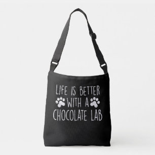 Bolsa Ajustável Cachorro A vida é melhor com labrador de chocola