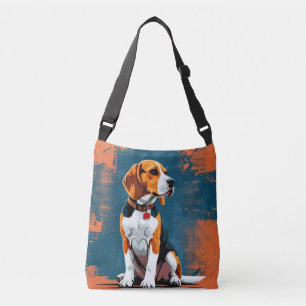 Bolsa Ajustável Cachorro Beagle em Fundo Abstrato