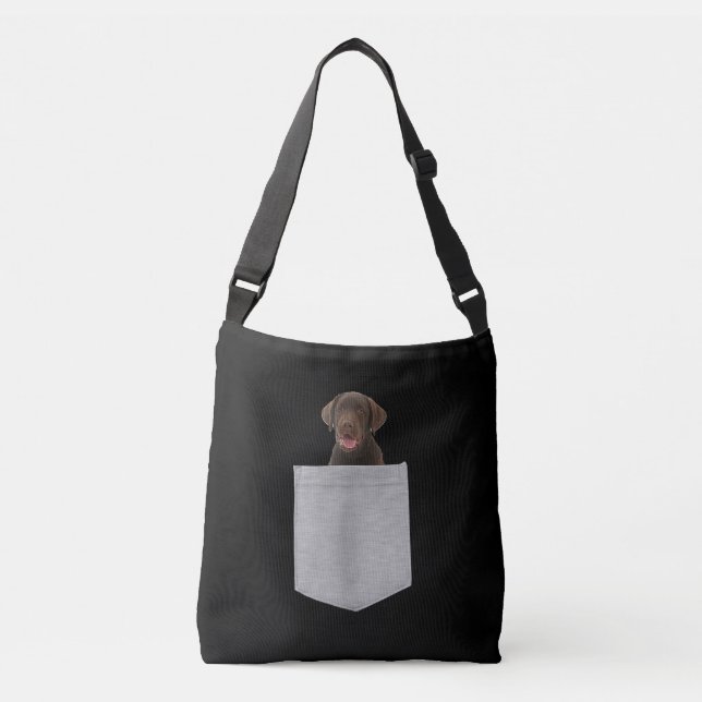 Bolsa Ajustável Cachorro | Bolso De Chocolate Labrador (Frente)