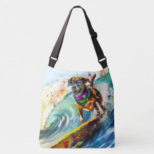 Bolsa Ajustável Cachorro bonito surfando - Pup de praia de verão