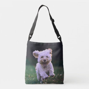 Bolsa Ajustável Cachorro Branco Corredor