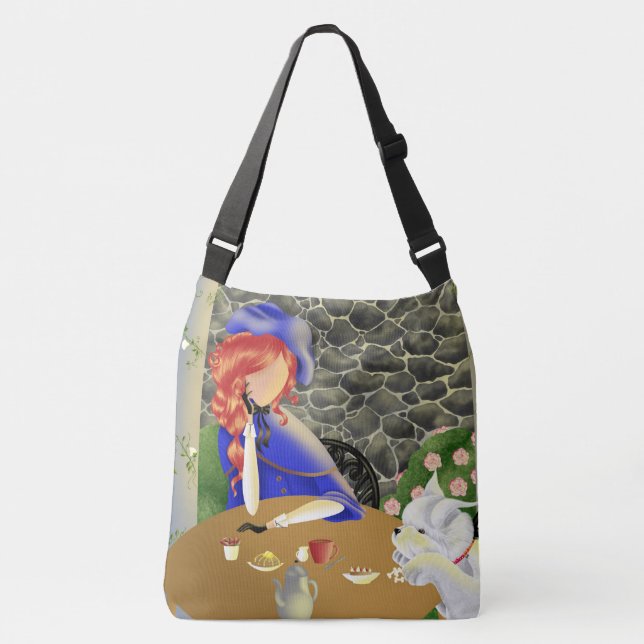 Bolsa Ajustável Cachorro e dama em café no Sunset (Frente)