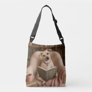 Bolsa Ajustável Cachorro Leitor Fofo Ilustração de Aquarela da Bib
