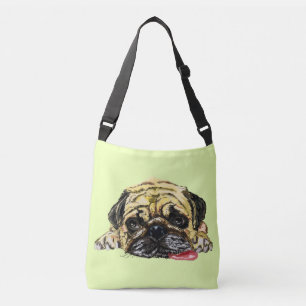 Bolsa Ajustável Cachorro Mops - Divertido - Adicione Seu Texto / C
