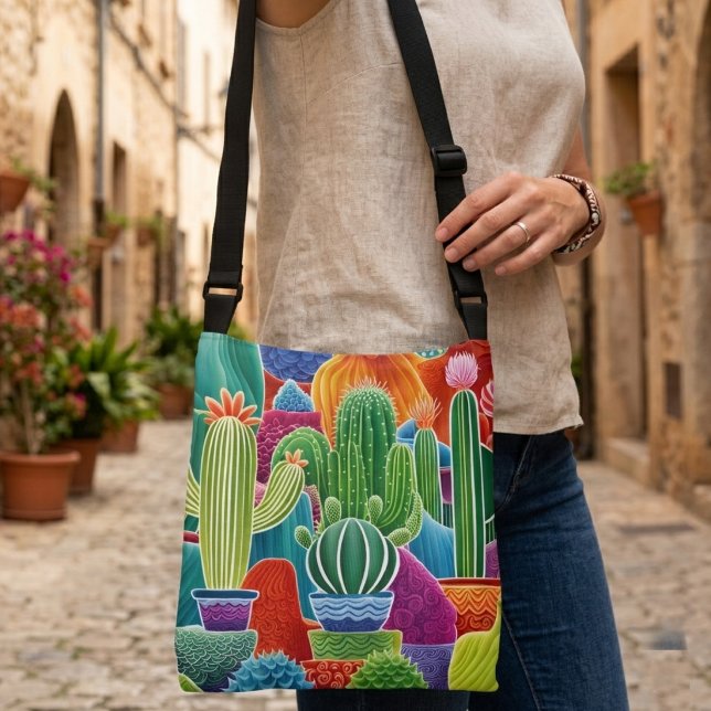 Bolsa Ajustável Cactos Abstratos em Vasos (Criador carregado)