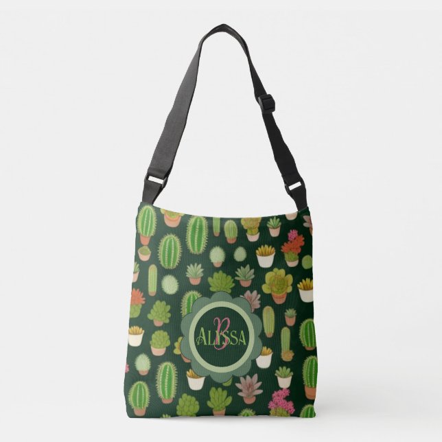 Bolsa Ajustável Cactos e Succulent Wonderland: Personalizar nome (Frente)
