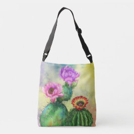 Bolsa Ajustável Cactus Flowers Crossbody Bag Lindos Cactos