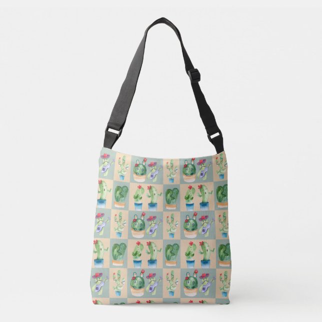 Bolsa Ajustável cactus love - aquarela (Frente)