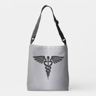 Bolsa Ajustável Caduceu Médico de Prata