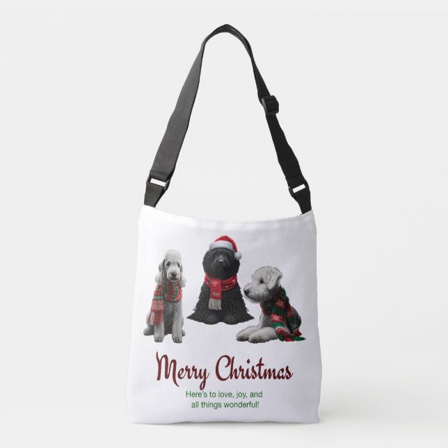 Bolsa Ajustável Cães de Natal Feliz (Frente)