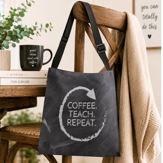 Bolsa Ajustável Café Quadro Negro Ensine Repita (Criador carregado)