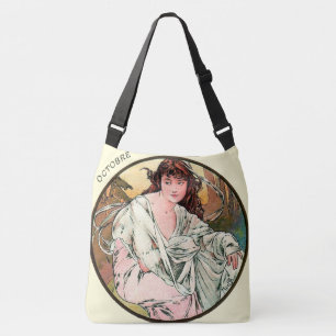 Bolsa Ajustável Calendário outubro de Nouveau Mucha da arte