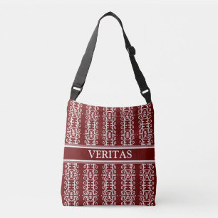 Bolsa Ajustável Caligrafia abstrata moderna em bordeaux e branco