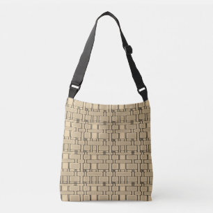 Bolsa Ajustável Camelo neutro do padrão retângulo