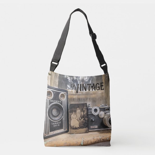 Bolsa Ajustável Câmeras Vintage com impressão Vintage (Frente)