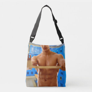 Bolsa Ajustável Camisa SlipperyJoe do homem musculoso sem camisa a