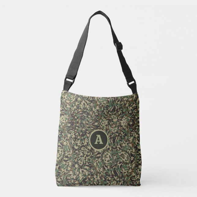 Bolsa Ajustável Camuflagem Verde Personalizada de Letra na Moda (Frente)