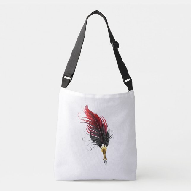 Bolsa Ajustável Caneta de penas vermelhas com ninho de ouro (Frente)