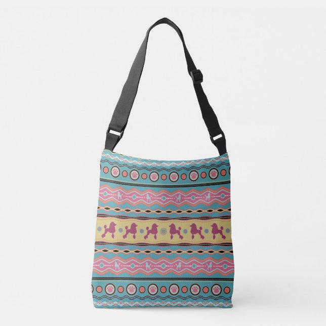 Bolsa Ajustável Caniche - teste padrão colorido do divertimento (Frente)